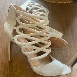 Vince Camuto Cream Strappy Heels